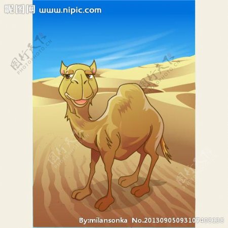 可爱小动物绿色骆驼图片