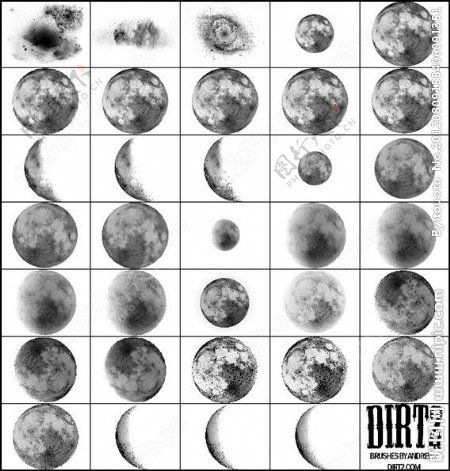 月亮星球月球月食日食笔刷图片