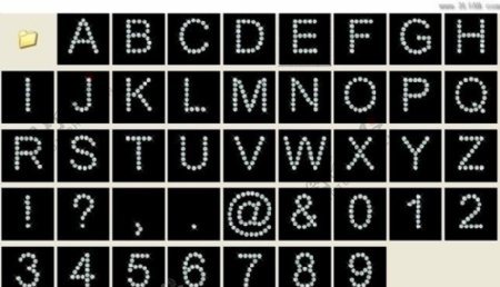 彩色宝石字母与数字