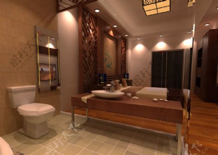 中式酒店套房卫生间图片