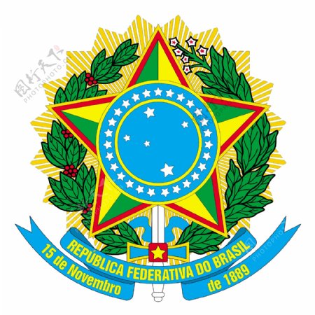 巴西国徽矢量图图片