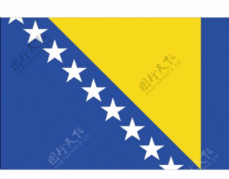 波黑国旗图片