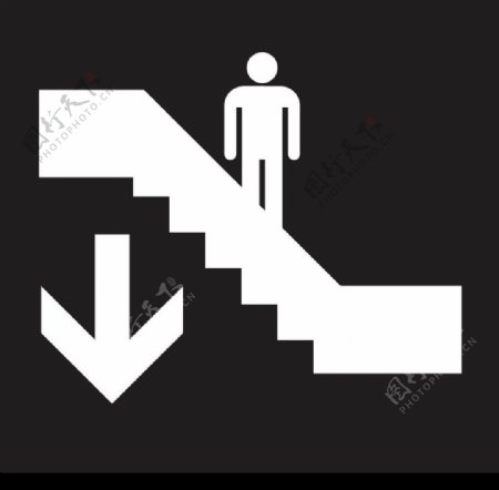 向下楼梯通道标识图片