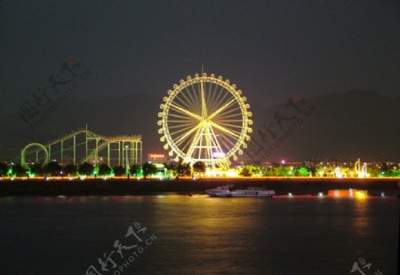 温州江心屿夜景图片
