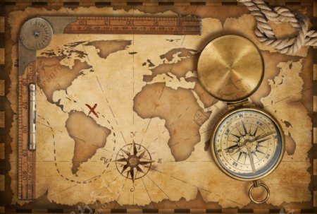 复古航海图图片
