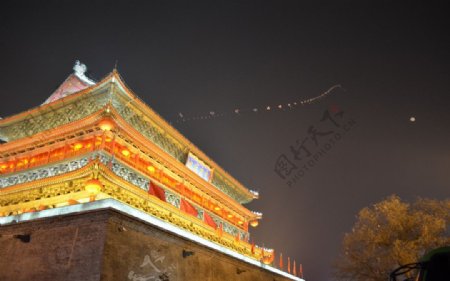 鼓楼夜景中国风景图片