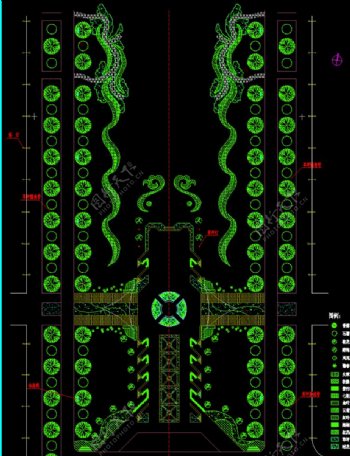 公園景觀中心綠地綠化平面圖圖片