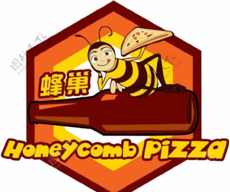 峰巢和pizza的组合logo图片