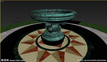 欧式青铜喷泉3d模型图片