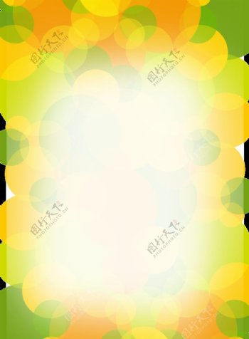 黄绿圆点春天感觉PSD分层背景素材图片