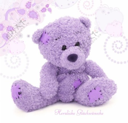 可爱紫色小熊玩偶图片