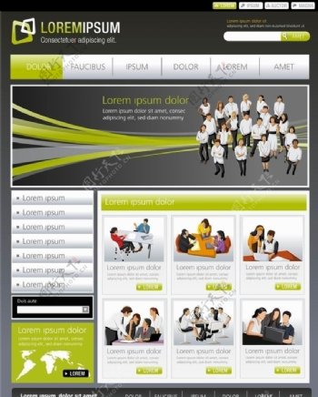 商务团队造型商务网站设计图片