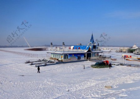 松花江畔冬景图片