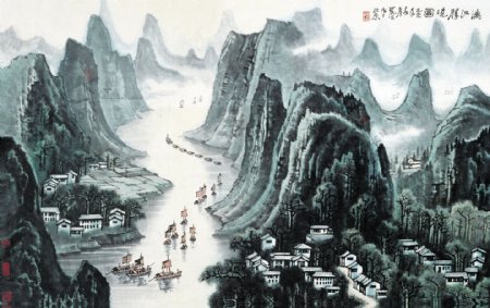 漓江胜景图图片