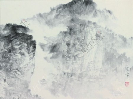 中国画山水画写生作品图片