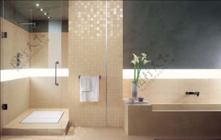 浴室卫生间瓷砖铺贴应用美图图片