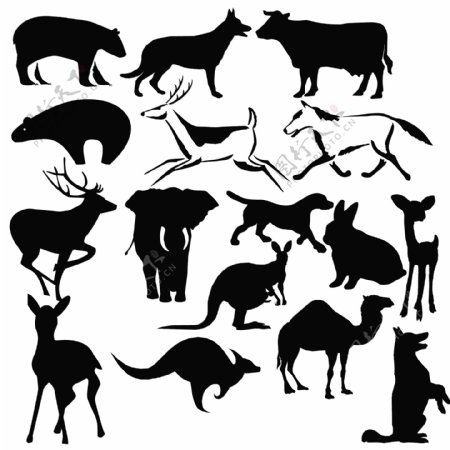 标志logo制作素材动物剪影图片