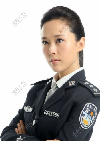 美女颜丹晨警察造型图片