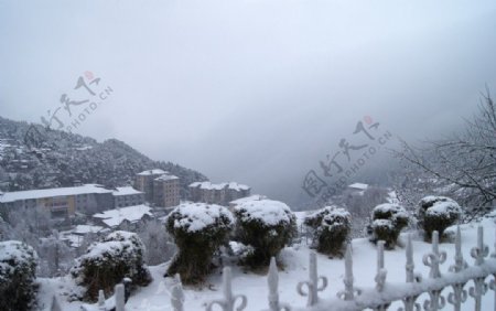 庐山牯岭镇雪景图片