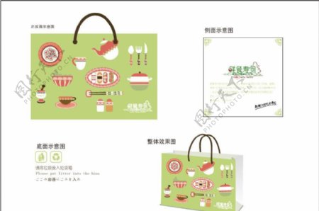 寿司店手提袋设计模版图片