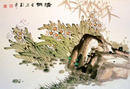 中国国画菊花图片