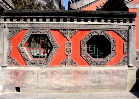 万寿寺窗花墙图片