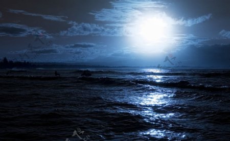 月亮夜景高清图片