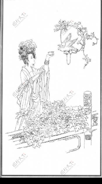 中国神话人物062牡丹花神杨玉环图片