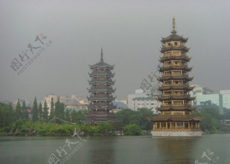 桂林金银塔图片