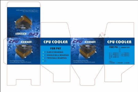 CPU风扇包装彩盒图图片