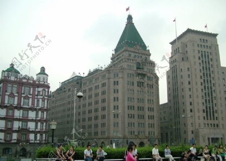 上海外滩和平饭店中国银行大楼图片