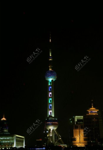 上海陆家嘴东方明珠塔夜景图片