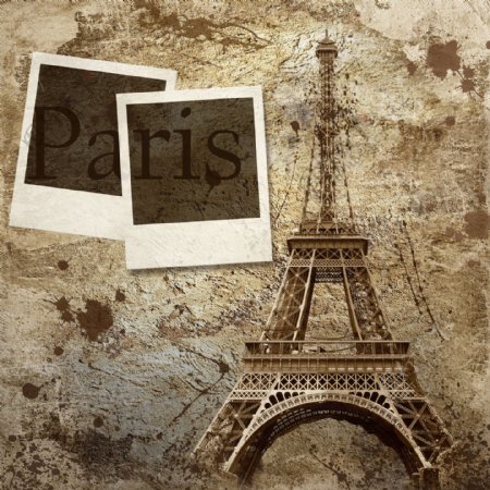 复古巴黎铁塔背景图片
