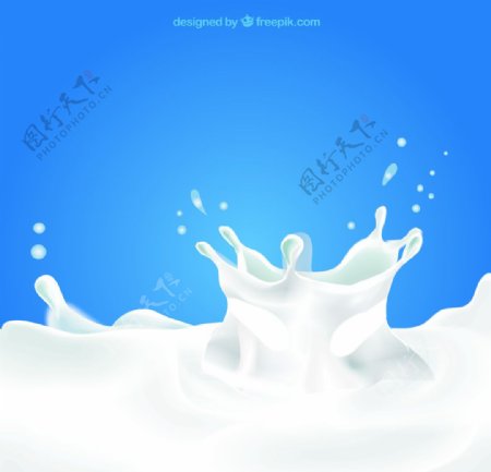 飞溅的牛奶矢量图图片