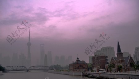 上海外滩陆家嘴晨景图片