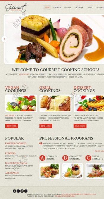 美食厨艺网站模板图片