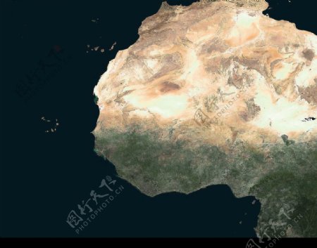西非无云卫星照片图片