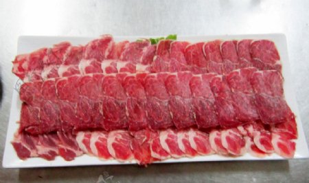 火锅涮菜羊肉片图片