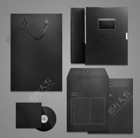 黑白风格VI系统模板图片