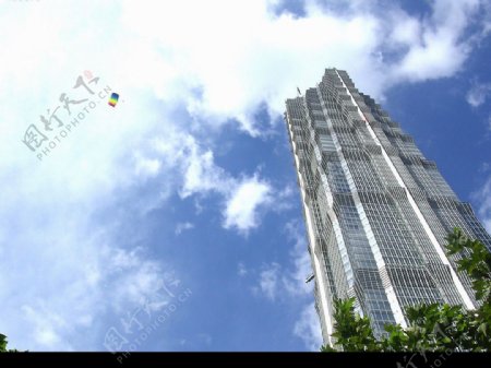 上海金茂大厦跳伞图片