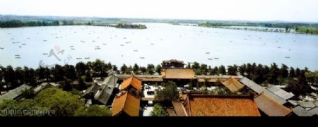 佛香阁鸟瞰昆明湖图片