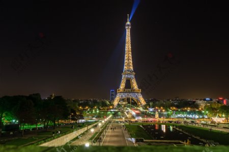 巴黎战神广场夜景图片