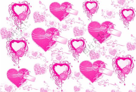 心型花纹深粉红色图片