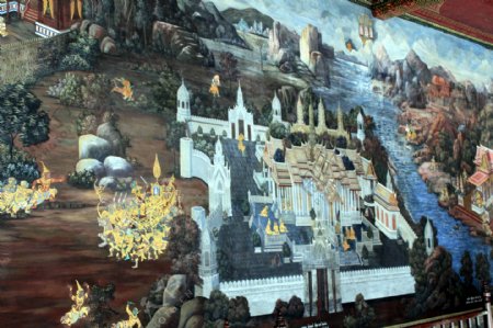 泰国大皇宫壁画图片