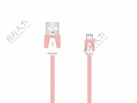 数据线扁线粉色USB2.0图片