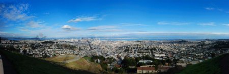 旧金山双峰山顶俯瞰城市全景图片