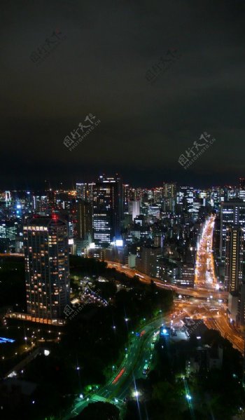 日本東京鐵塔鳥瞰夜景图片