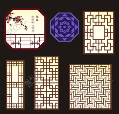 中式窗棂窗花格子图片