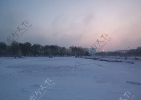 雪后的初阳图片