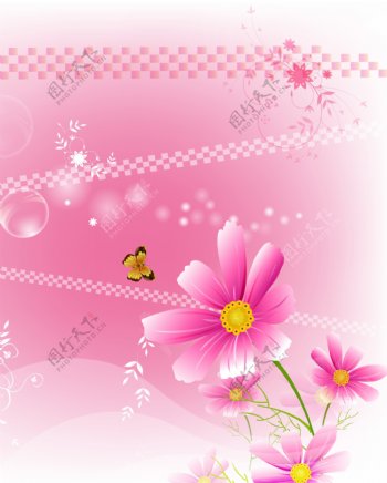 粉色花纹移门图图片